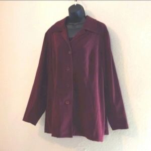 Worthington woman microsuede burgundy jacket size 1X